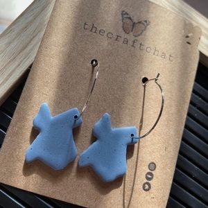 Blue Texas hoop earrings